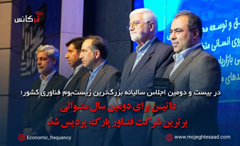 داتین برای دومین سال متوالی برترین شرکت فناور پارک پردیس شد