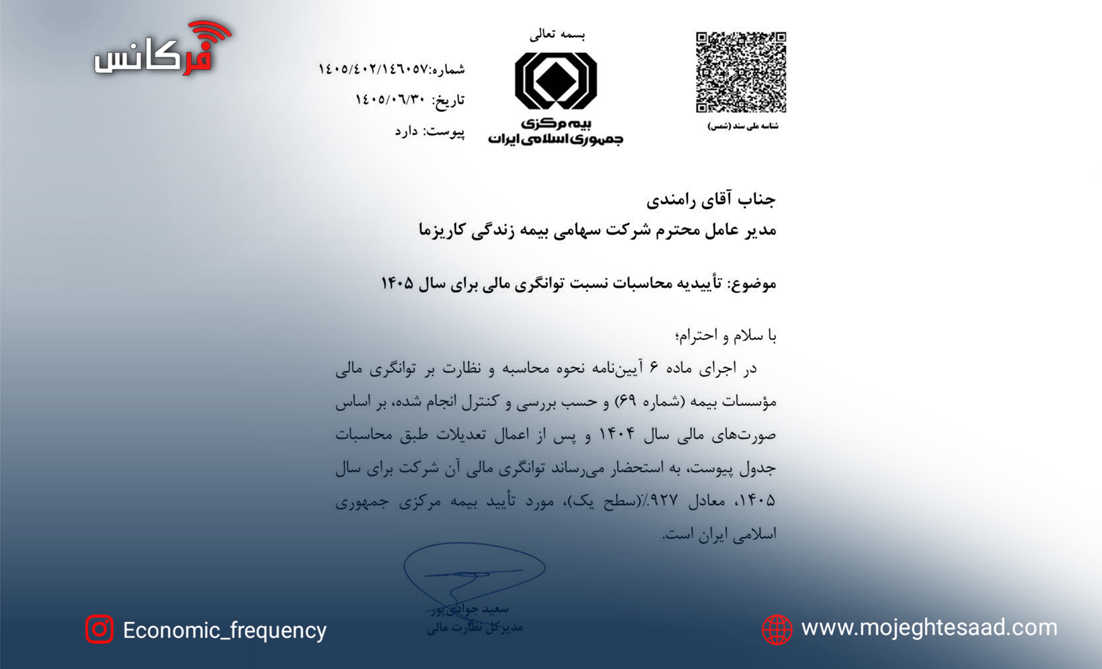 توانگری مالی بیمه زندگی کاریزما